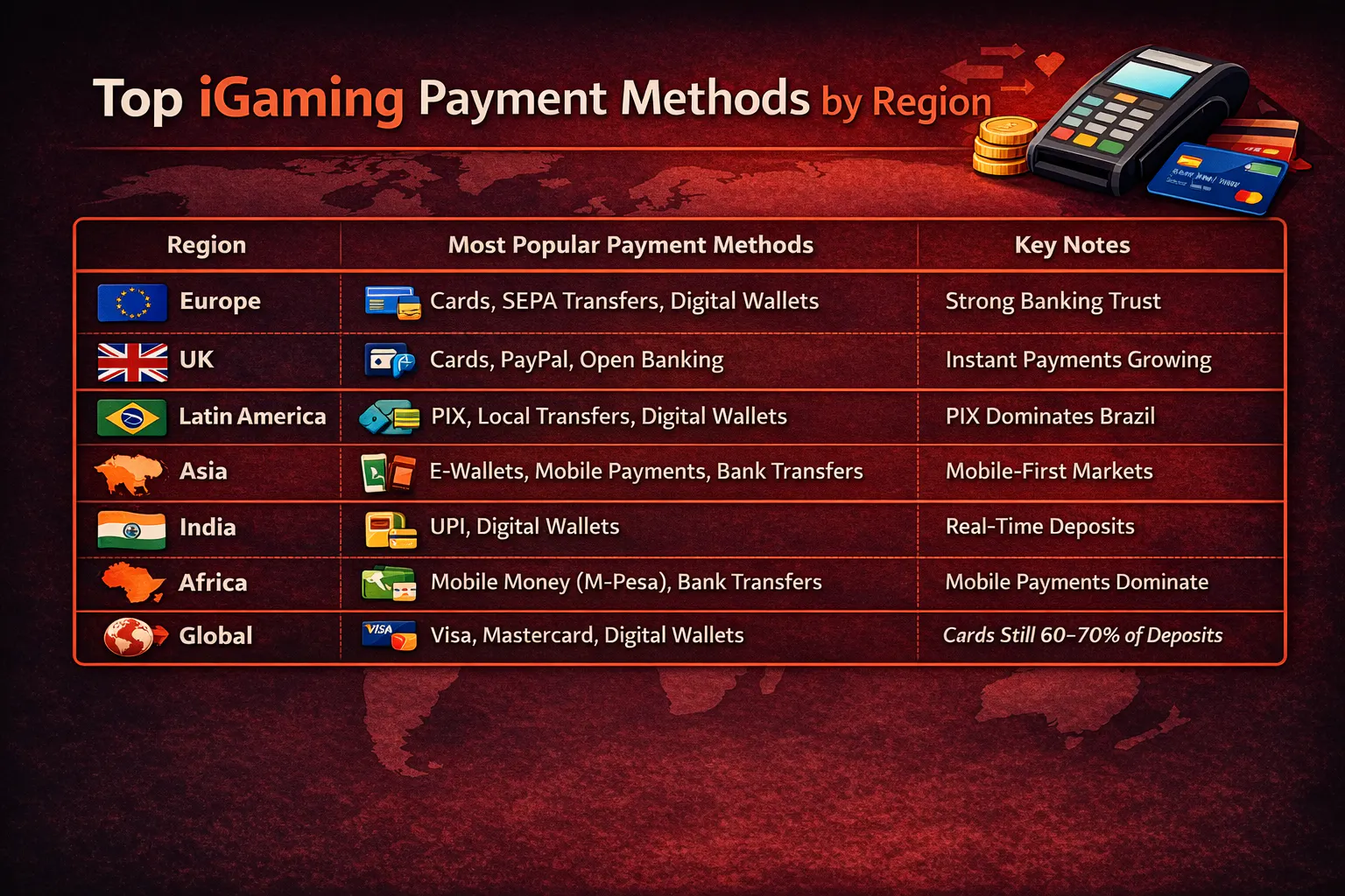 Top iGaming Payment Methods by Region