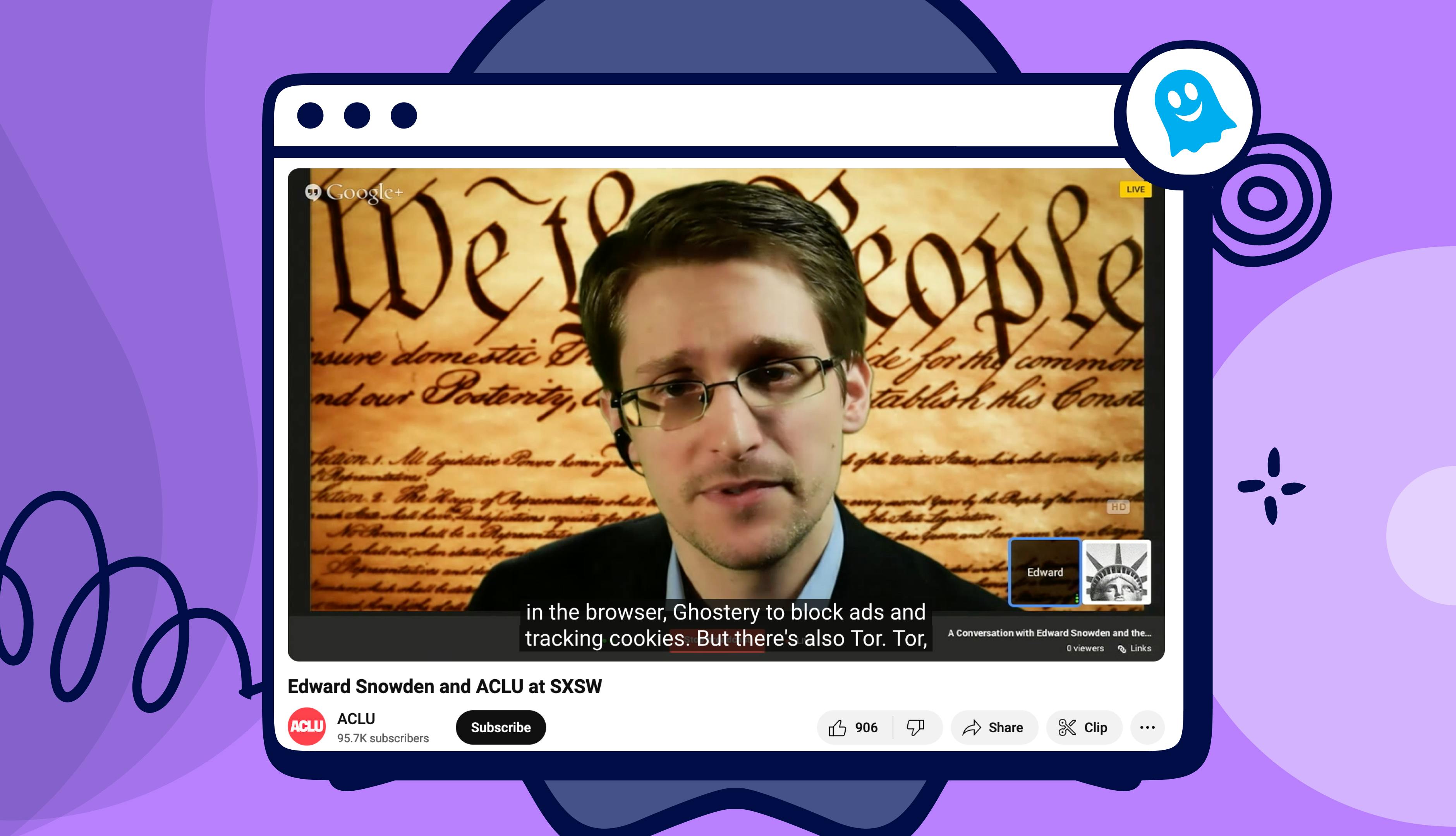 Edward Snowden mentioning Ghostery at SXSW