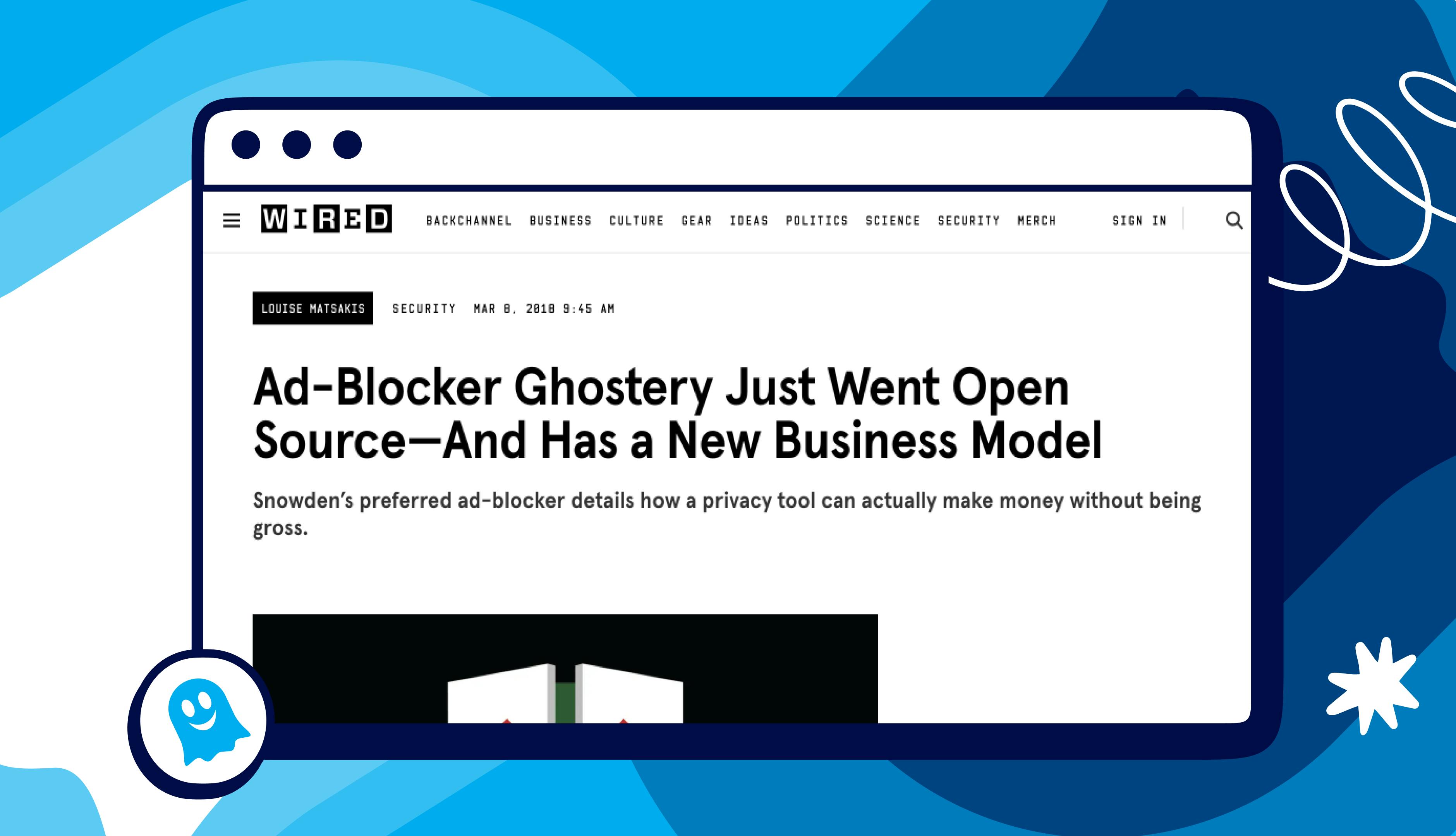 Wired mentioning Ghostery as Snowden's preferred ad blocker