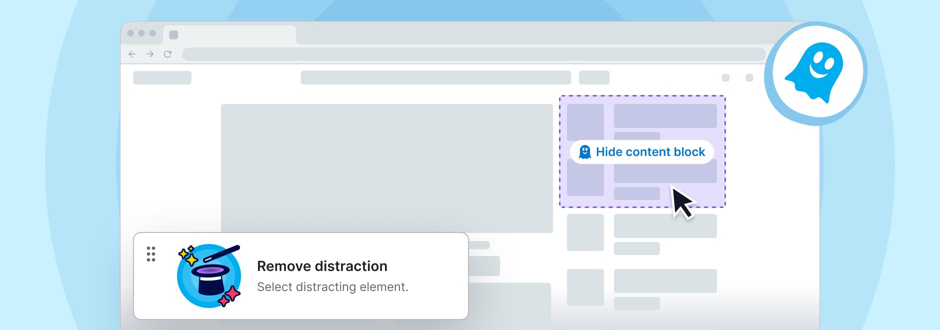Distraction Eraser: Hide Content Blocks and Shape the Web to Fit You