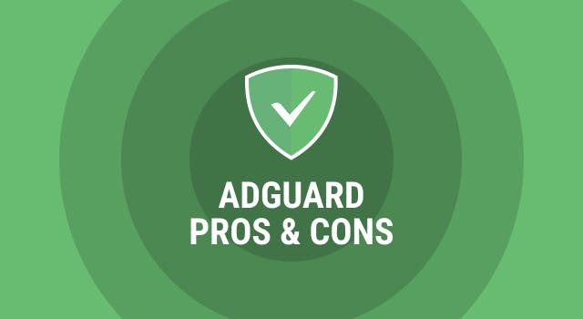 AdGuard logo and brand colors - text pros & cons