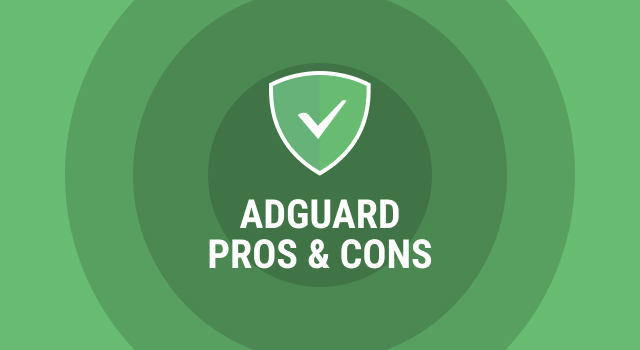 AdGuard logo and brand colors - text pros & cons