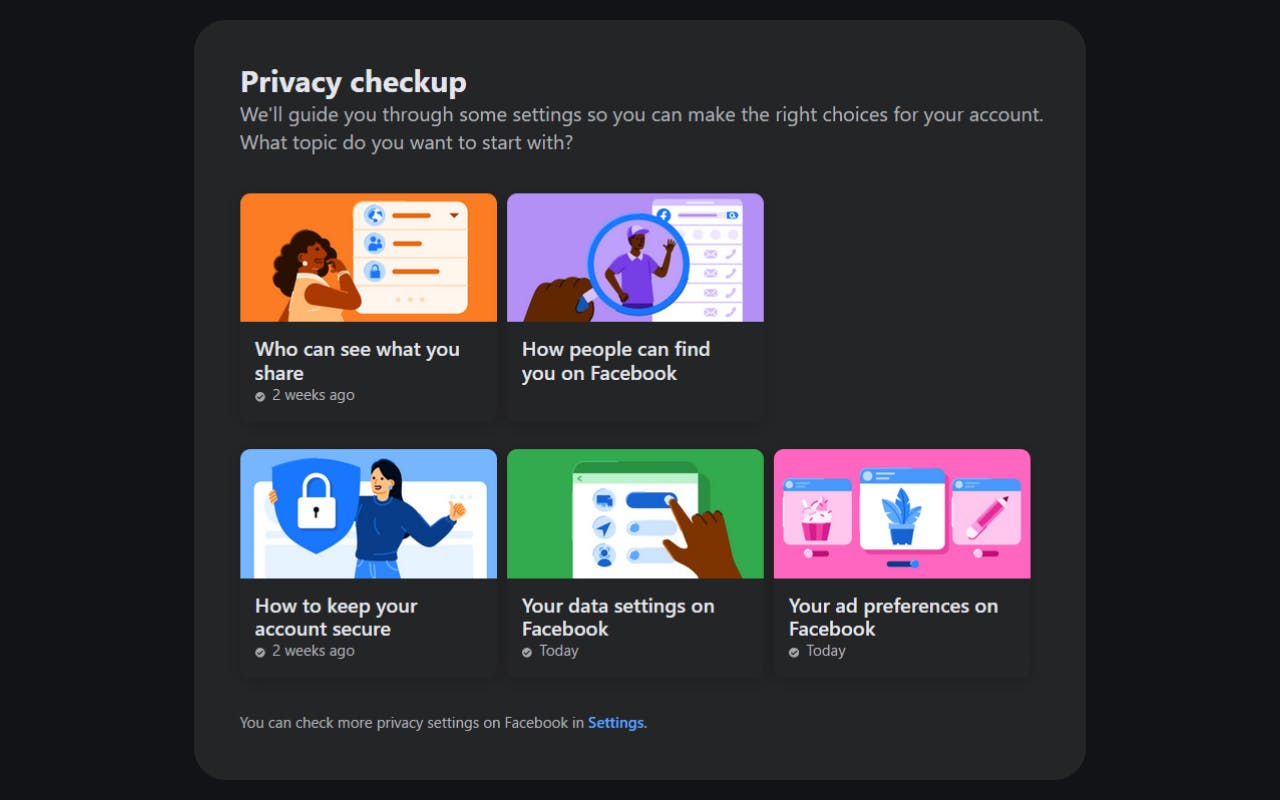 Screenshot of Privacy Checkup.