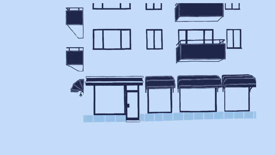 Illustration över husfasad