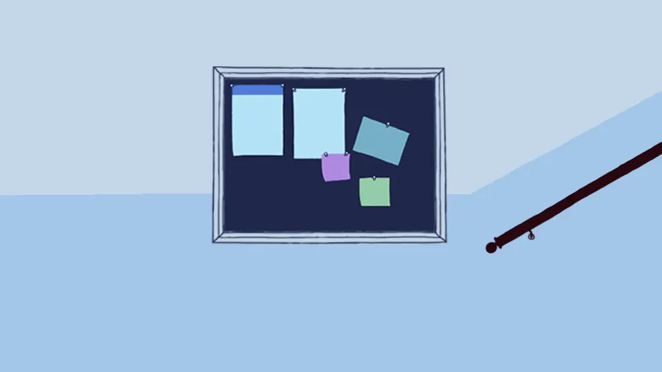 Illustration över anslagstavla i trapphus