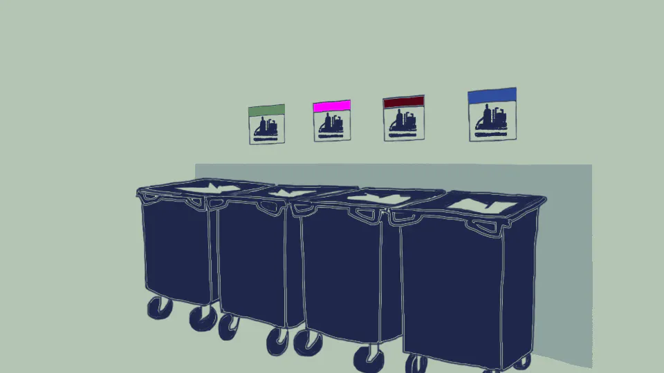 Illustration över sopkärl