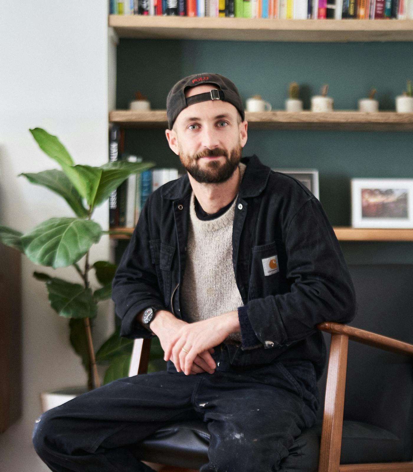 Richard Mutimer of Stick Ceramics sat in his studio