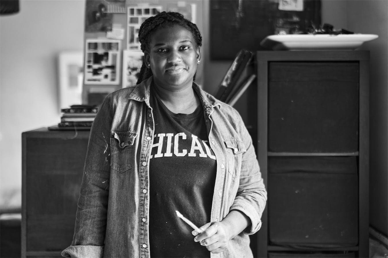 Yvette Miller standing in her studio
