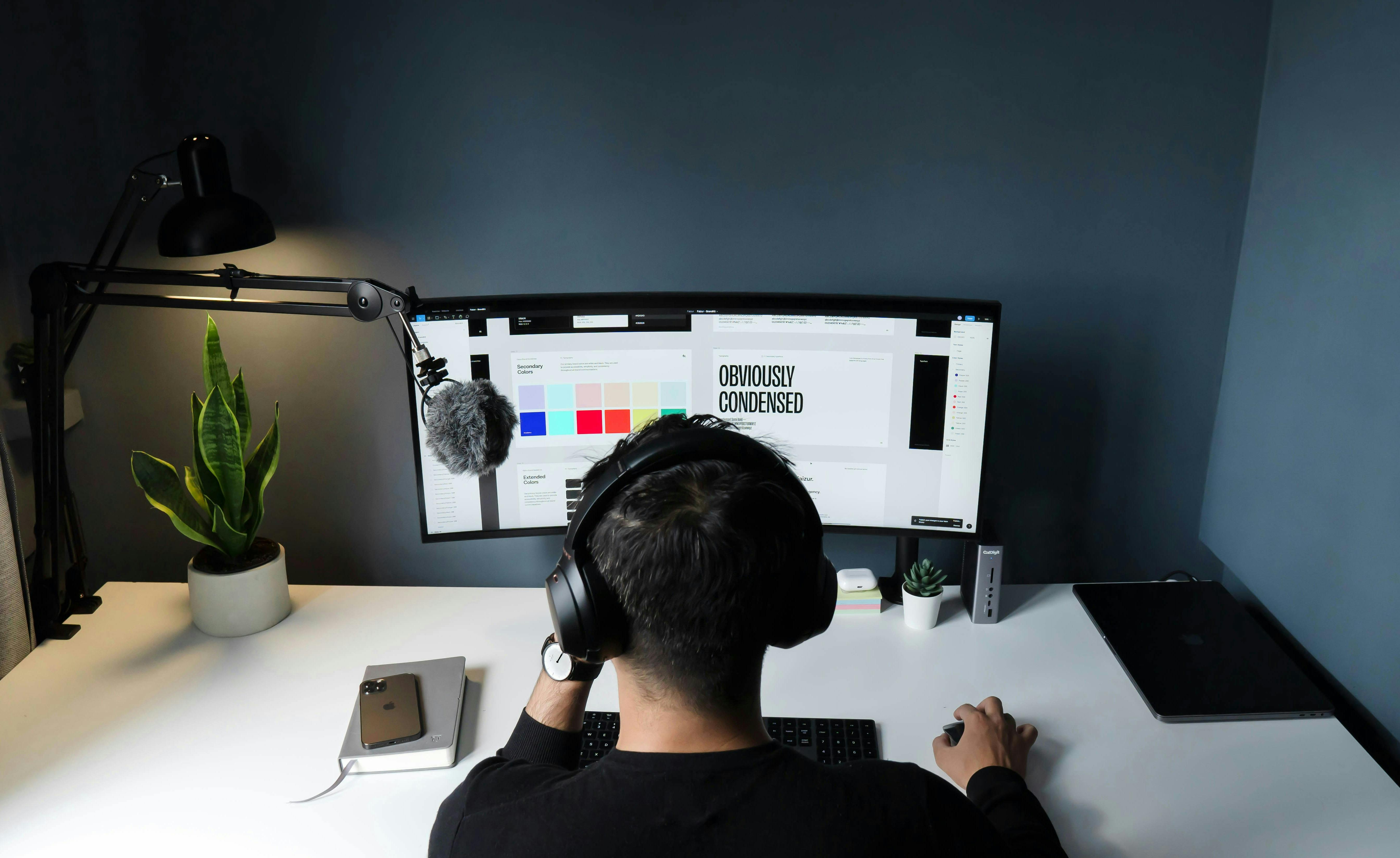 A designer working on a computer