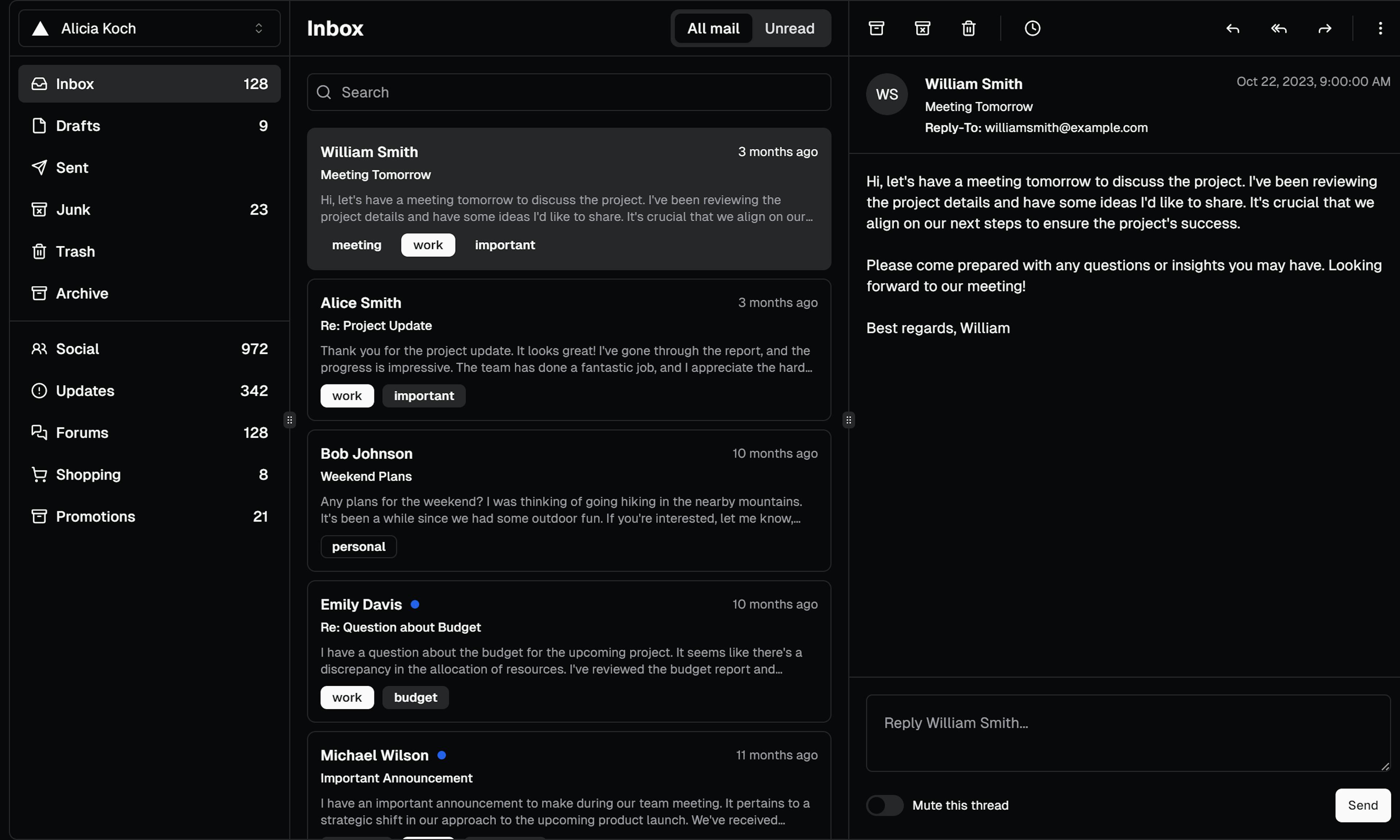 The dashboard of Glisten