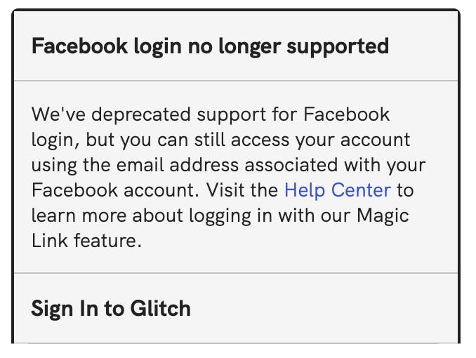 A little poke: Still using Facebook login? — Glitch Blog