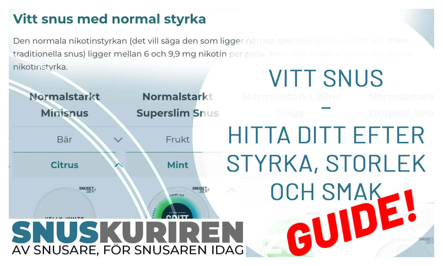 Vitt snus – hitta ditt efter styrka, storlek och smak