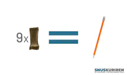 Nio snus väger lika mycket som en blyertspenna