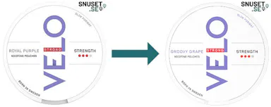 Velo Royal Purple byter namn till Velo Groovy Grape Strong