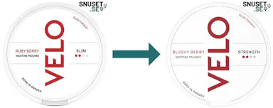Velo Ruby Berry byter namn till Velo Blushy Berry