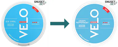 Velo Ice Cool Mint Stark Mini byter namn till Velo Crispy Peppermint Mini