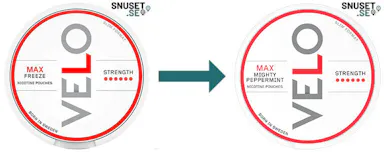 Velo Freeze Max Extra Stark byter namn till Velo Mighty Peppermint Max