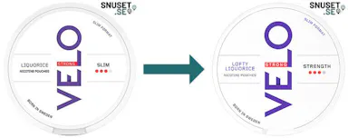 Velo Liquorice Stark byter namn till Velo Lofty Liquorice