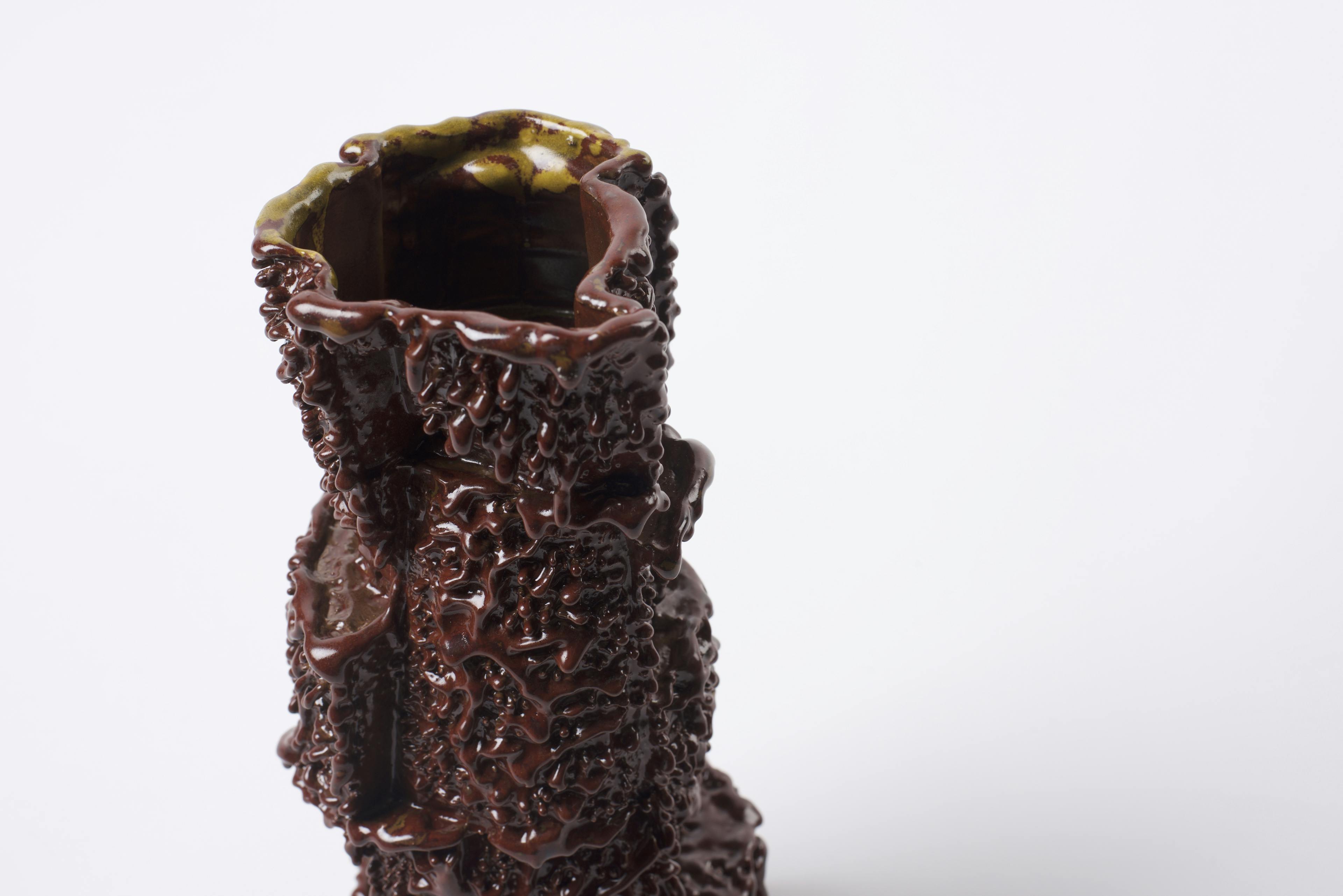 A textured ceramic work by Steven Sales.