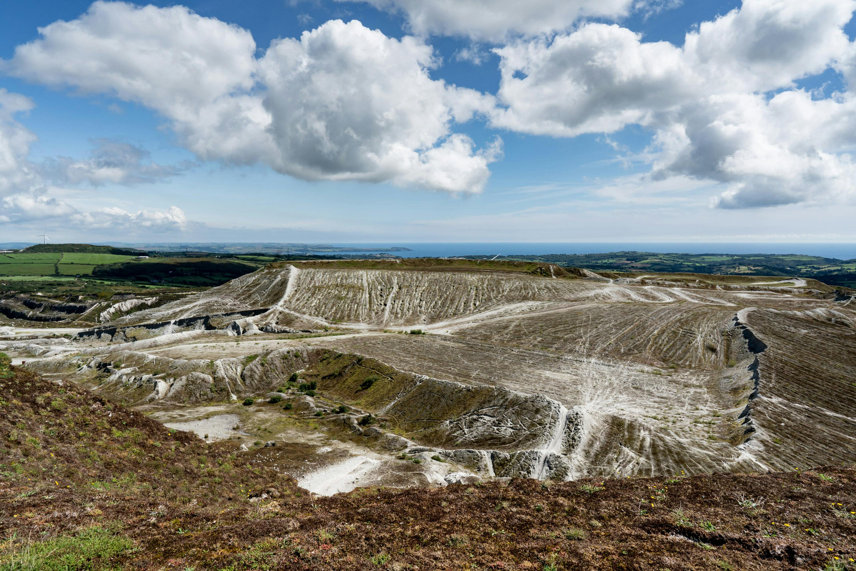 Closed down clay mine in St. Ives Cornwall