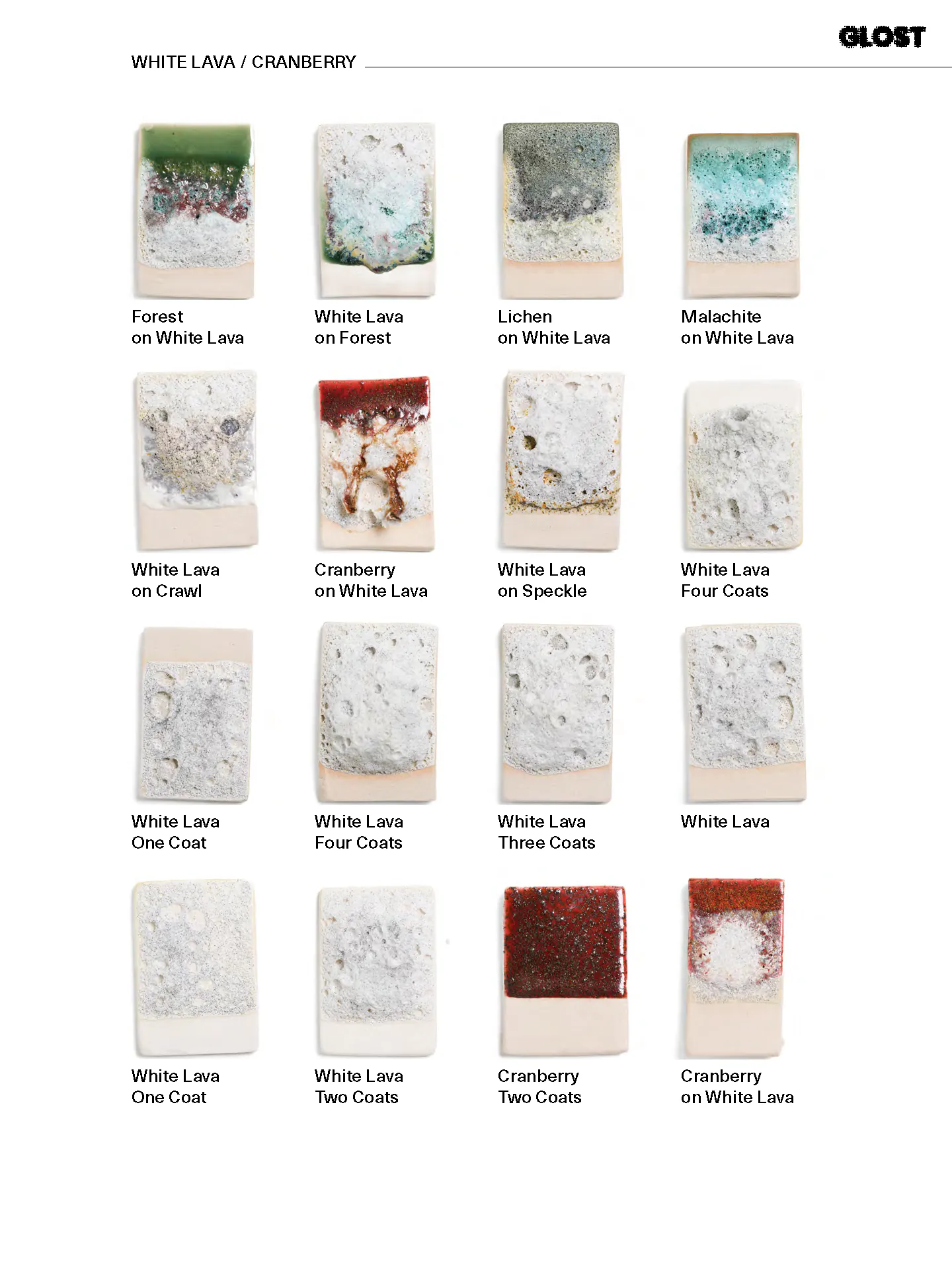 lava glaze layering test tiles