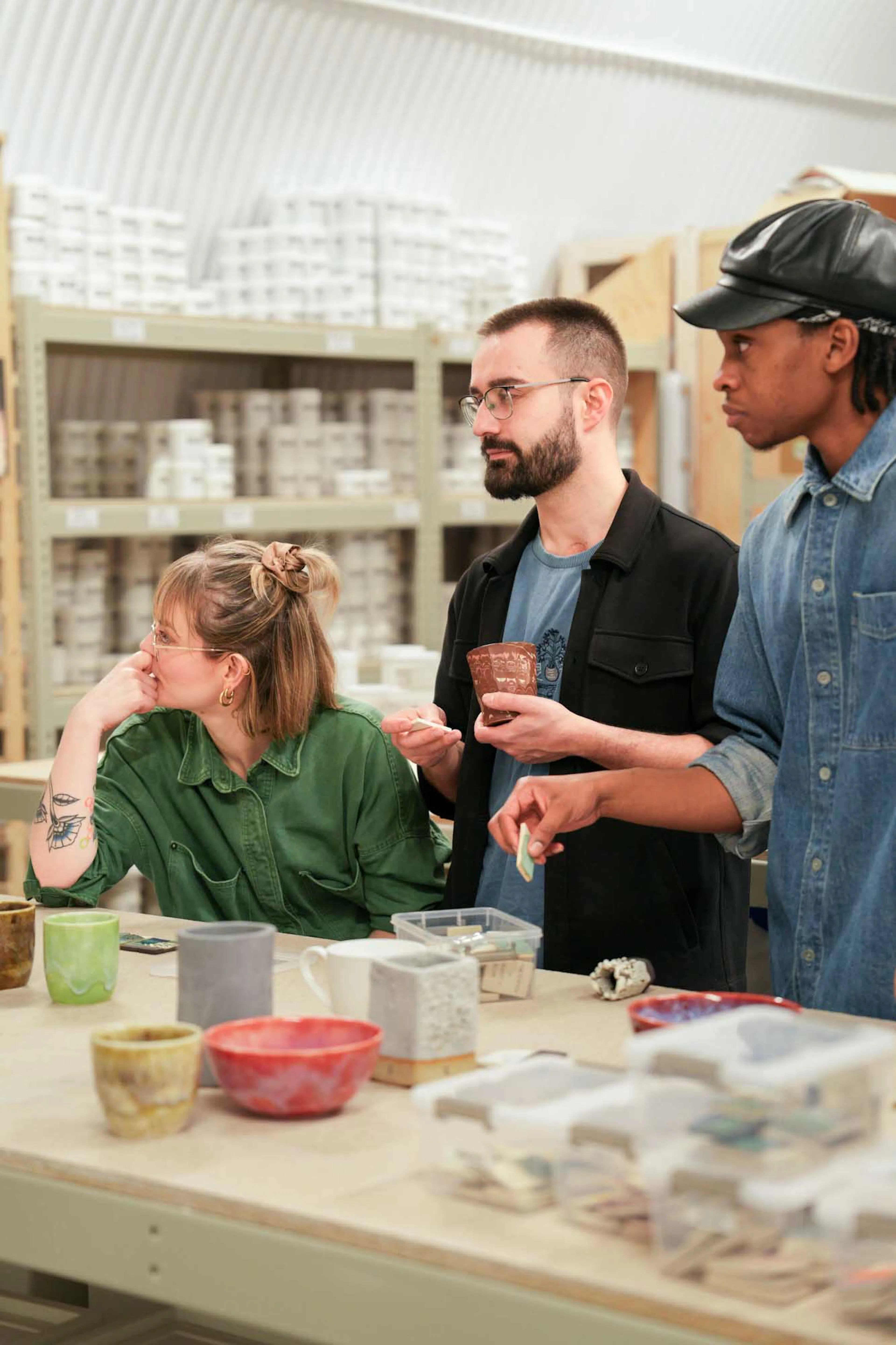 Students listening at glaze your own workshop