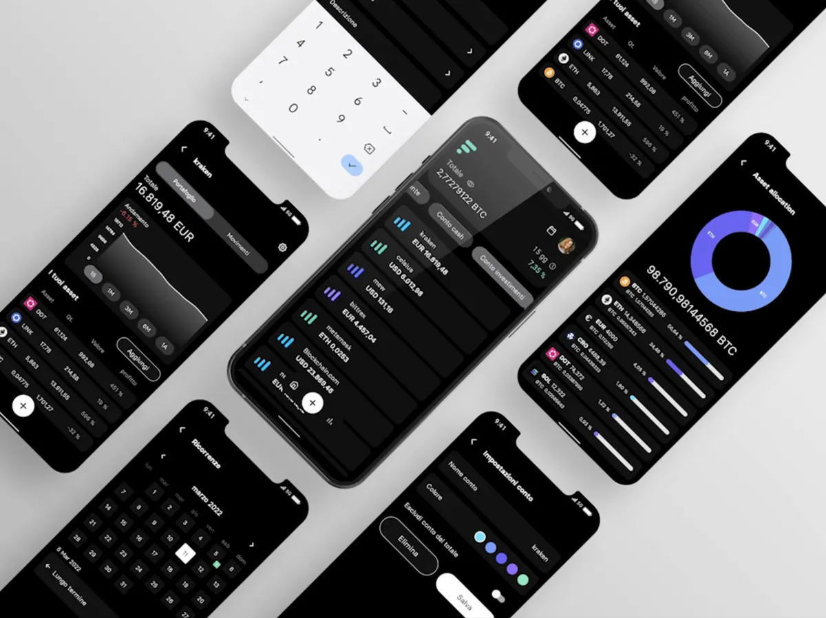 Screens of a fintech app built with Flutter