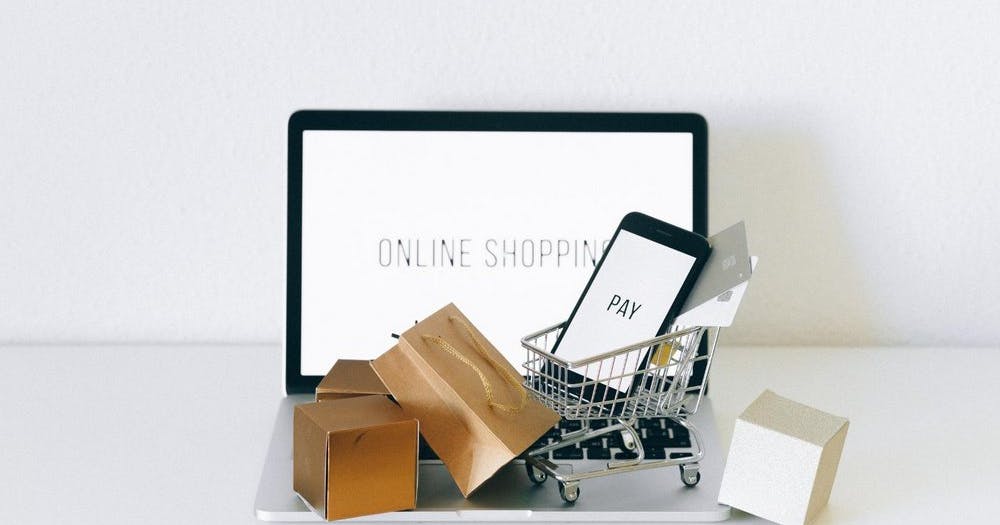 Shopping Cart On A Laptop