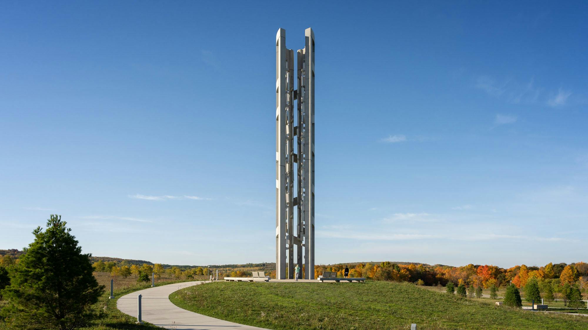 The 93-foot tower stands as a beacon at the gateway to the park.