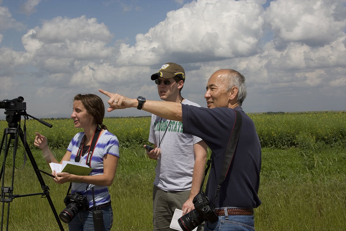 Roger Wakimoto in a field project with students in 2010. Image courtesy NOAA National Severe Storms Laboratory.