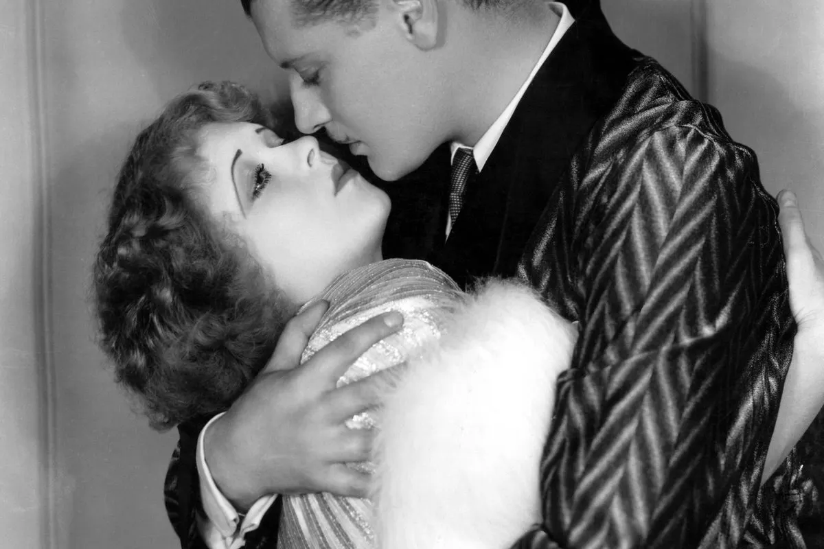 a man and a woman embracing