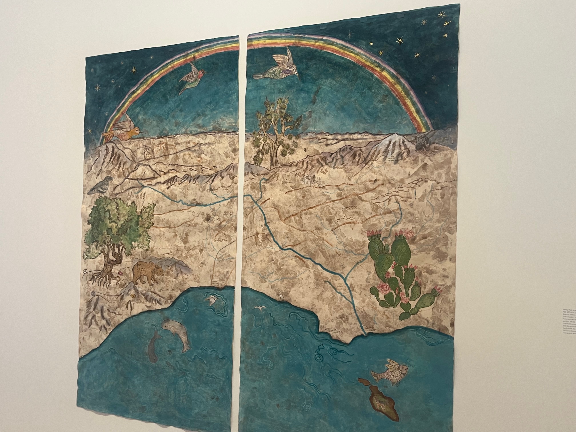 Detail view of YOU ARE HERE, work by artist Sandy Rodriquez, on view in Hammer Museum