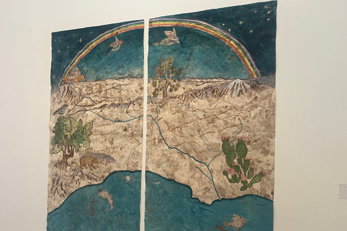 Detail view of YOU ARE HERE, work by artist Sandy Rodriquez, on view in Hammer Museum