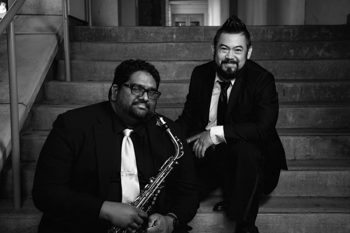 Photograph of Andrew Harrison and Jason Lo of Duo HaLo