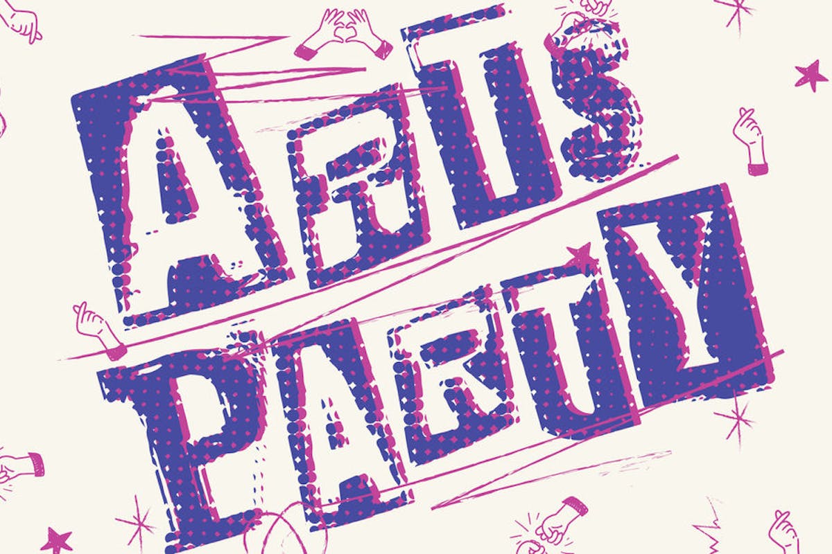 "arts party" in scrapbook typography