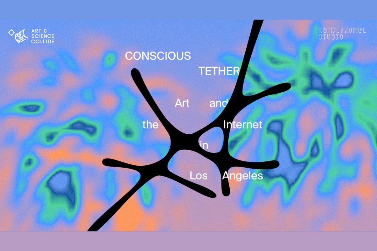 Esoteric image with green, purple and black blobs