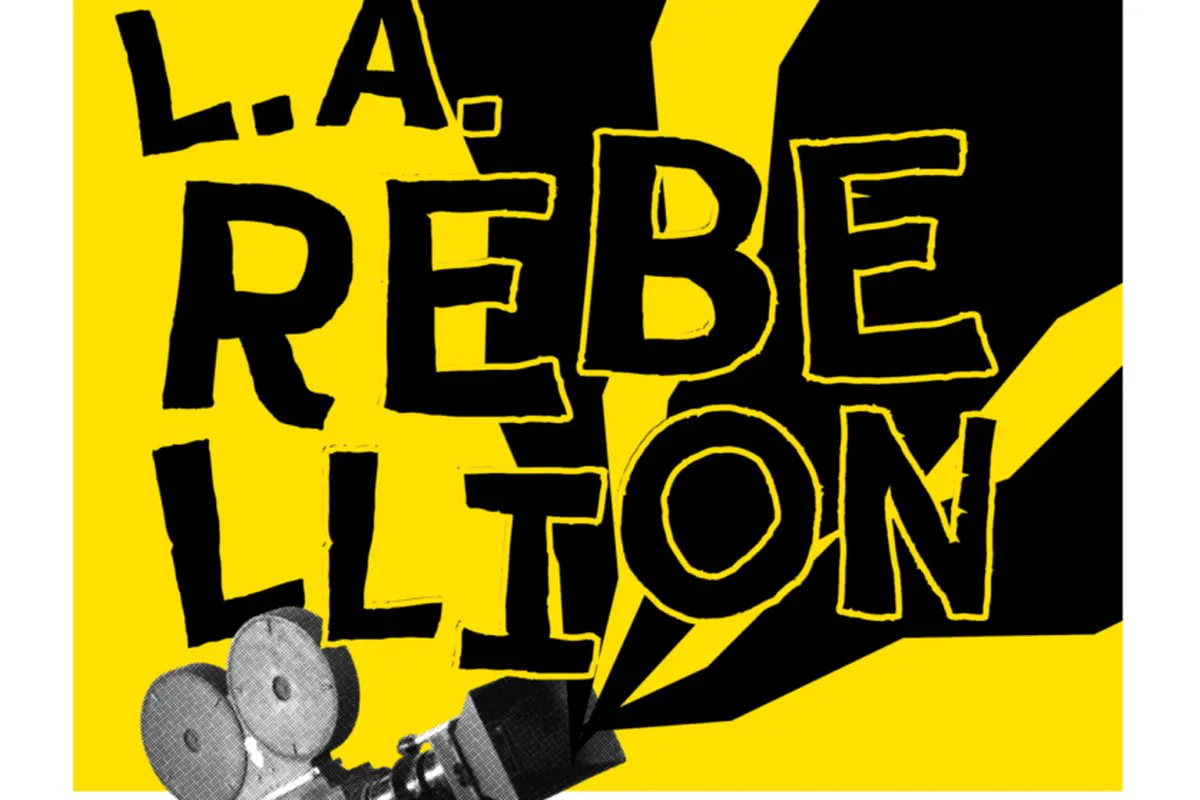 Yellow and white poster featuring the UCLA TFT and UCLA Doc Society Logos, the Ripples of the LA Rebellion logo, and event details.