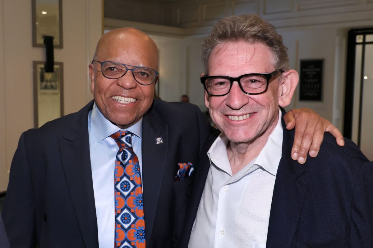 Berry Gordy and Sir Lucian Grainge (Photo by Juan Tallo)