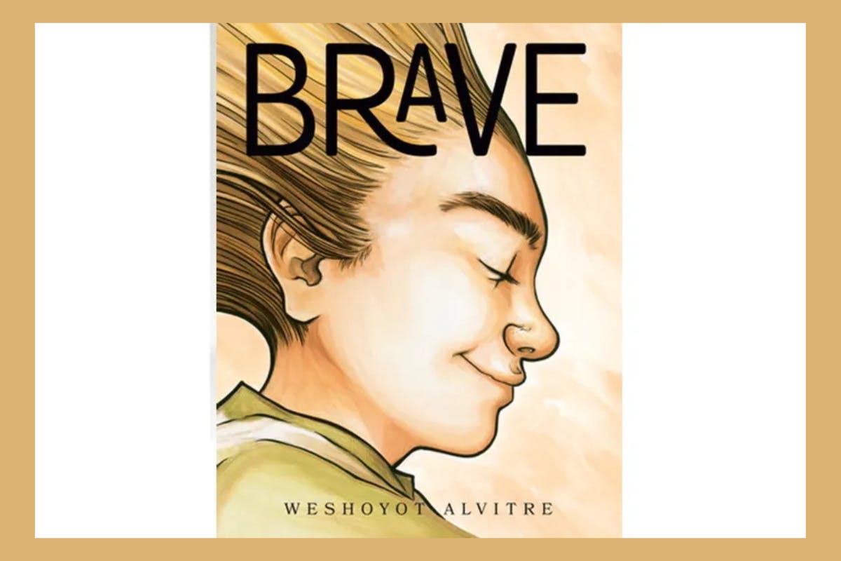 Image of a book cover featuring a drawing of a person in profile with their eyes closed and hair blowing in the wind.