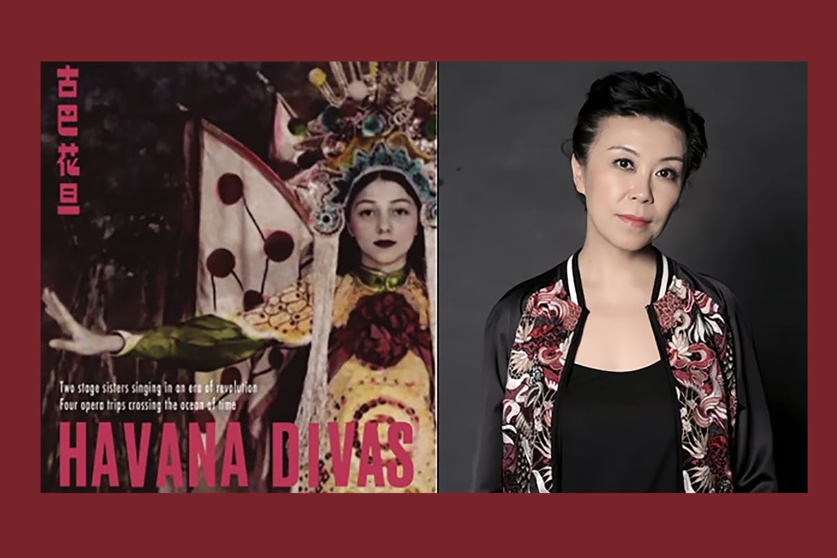 Collage with poster for Havana Divas film on the right and a headshot of the director on the left