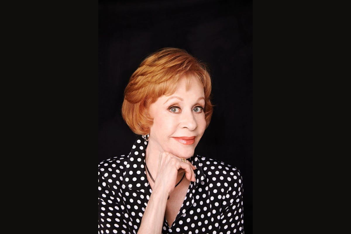 A portrait of Carol Burnett, looking at the camera.