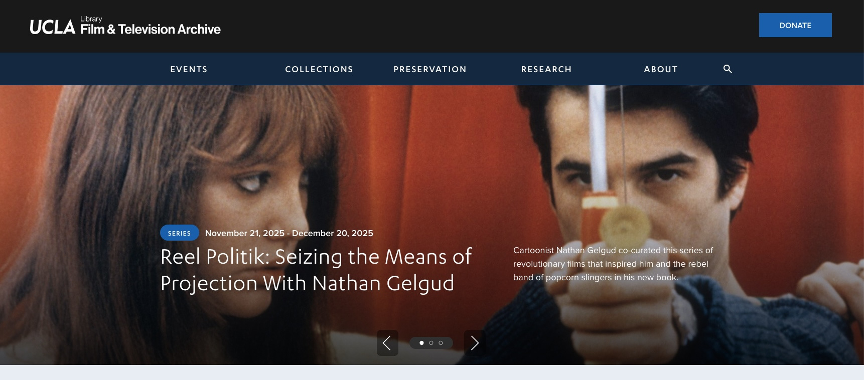 screenshot from of FTVA's new website