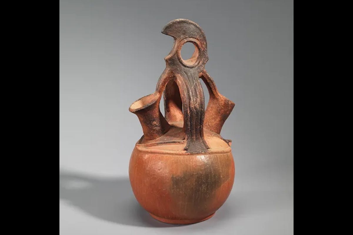 Image of an object from the Fowler museum's collection, an intricate vase