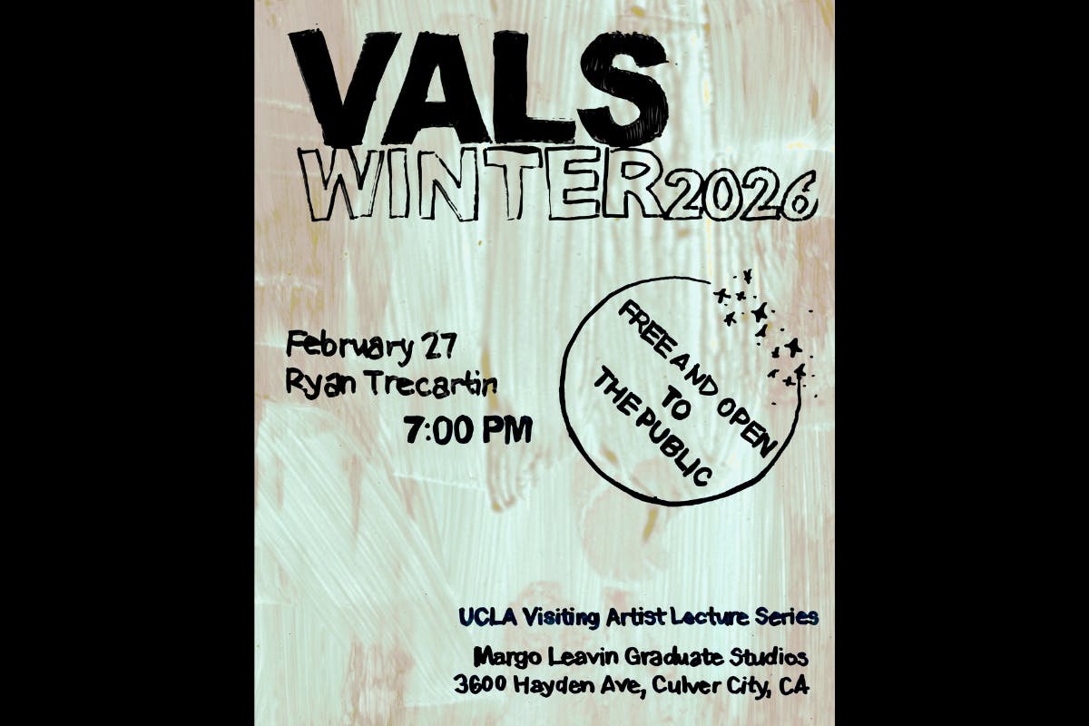 Informational poster for a talk with artist Ryan Trecartin