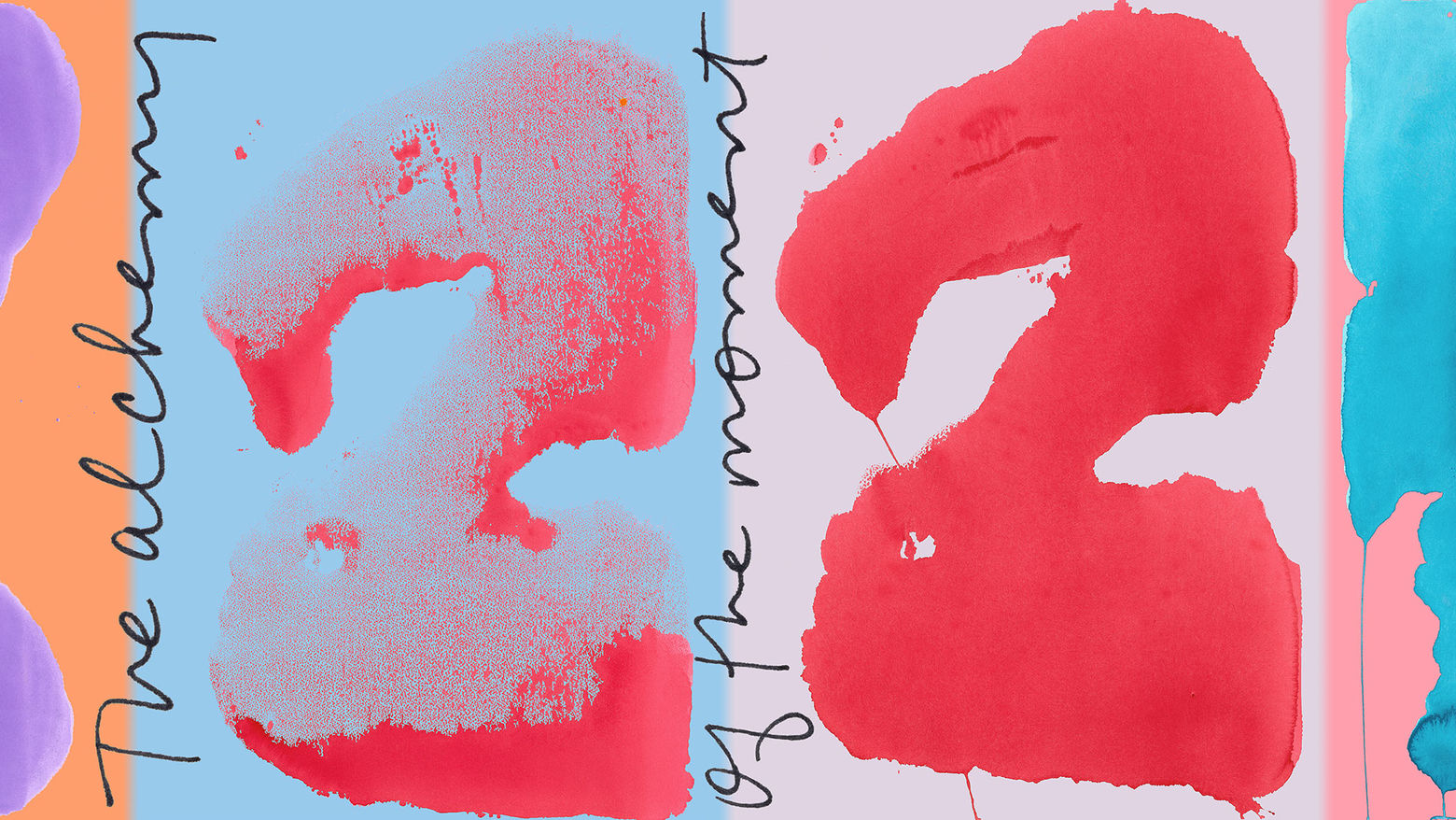 abstract shapes that look like the number 2 in different colors