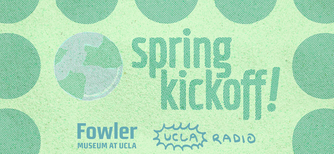 Green graphic with circular shapes and a graphic of the earth