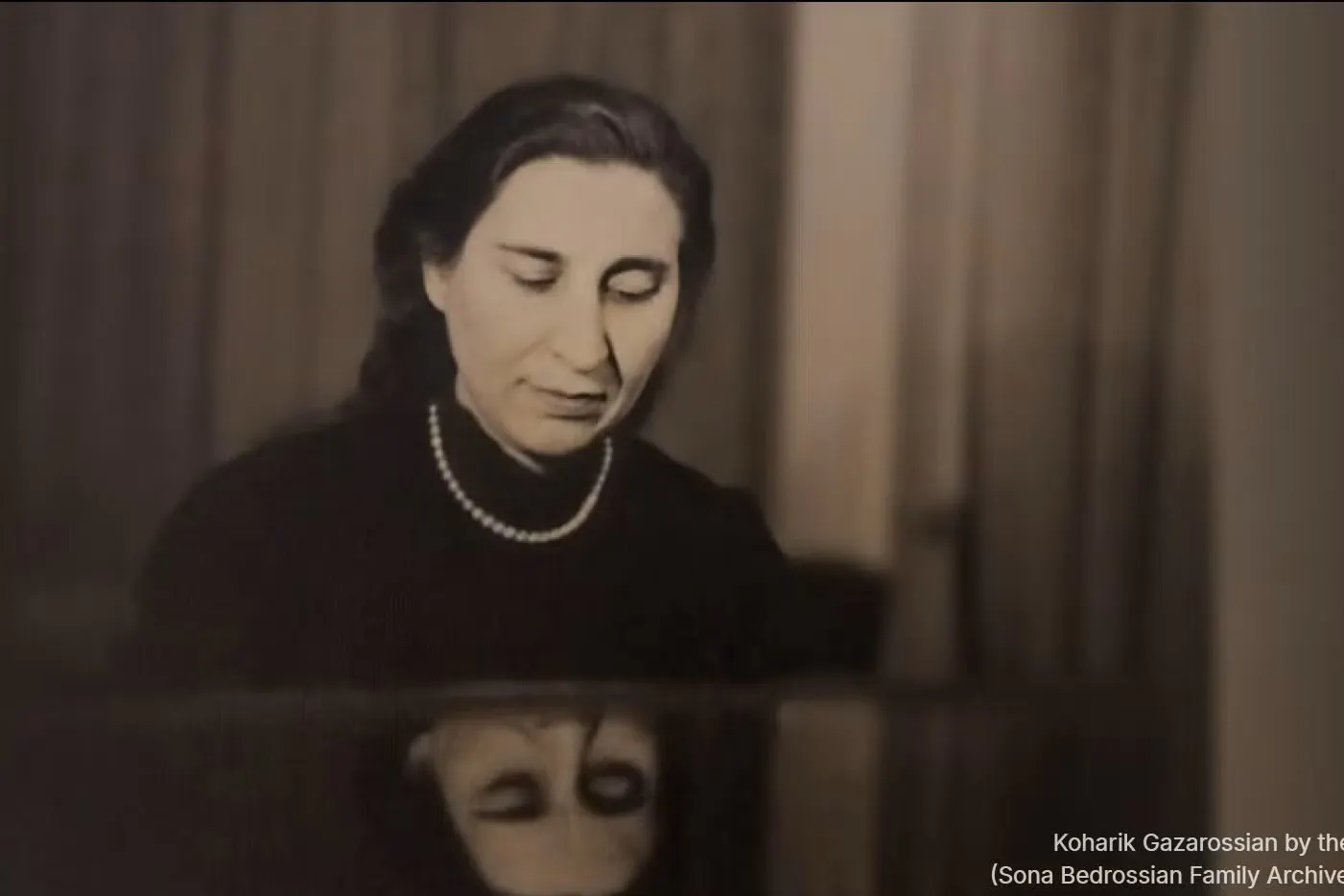 Armenian composer Koharik Gazarossian at the piano.
