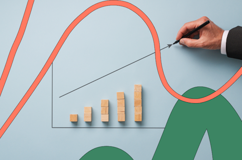 Graph showing increasing returns