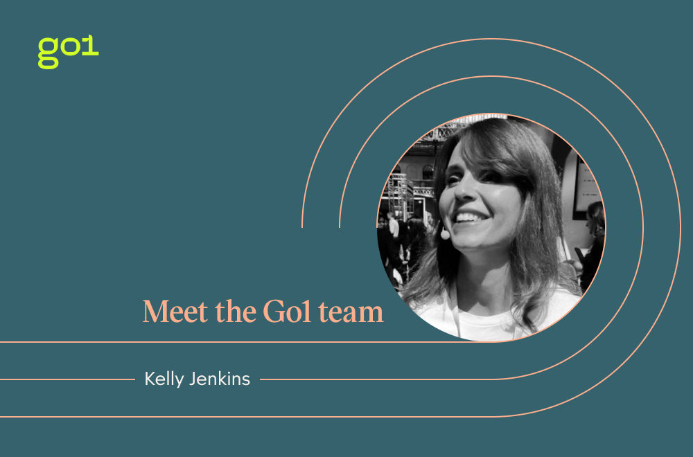Go1 meet the team with a photo of Kelly Jenkins
