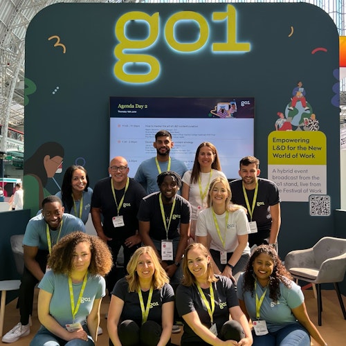 Go1 team at the Festival of Work booth